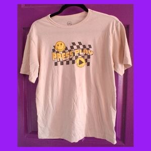 💜5/$10 Wonder Nation Cream 'Press Play' Short Sleeve Tee